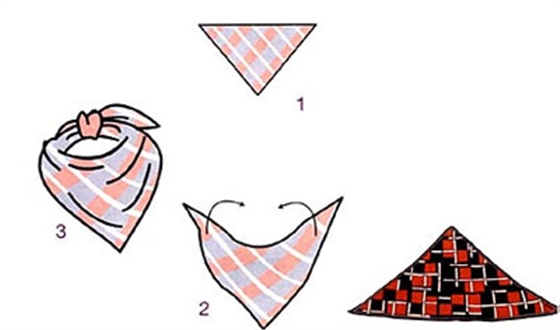 丝巾系法三角形结