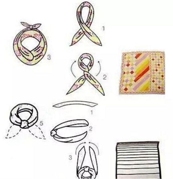 丝巾系法V字形结