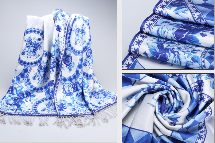 青花瓷围巾