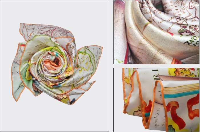 真丝围巾 印花围巾 女士方巾 围巾定制