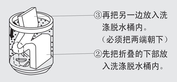 洗涤物较难放置时请使用以下方法