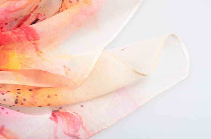 花团锦簇丝巾细节图